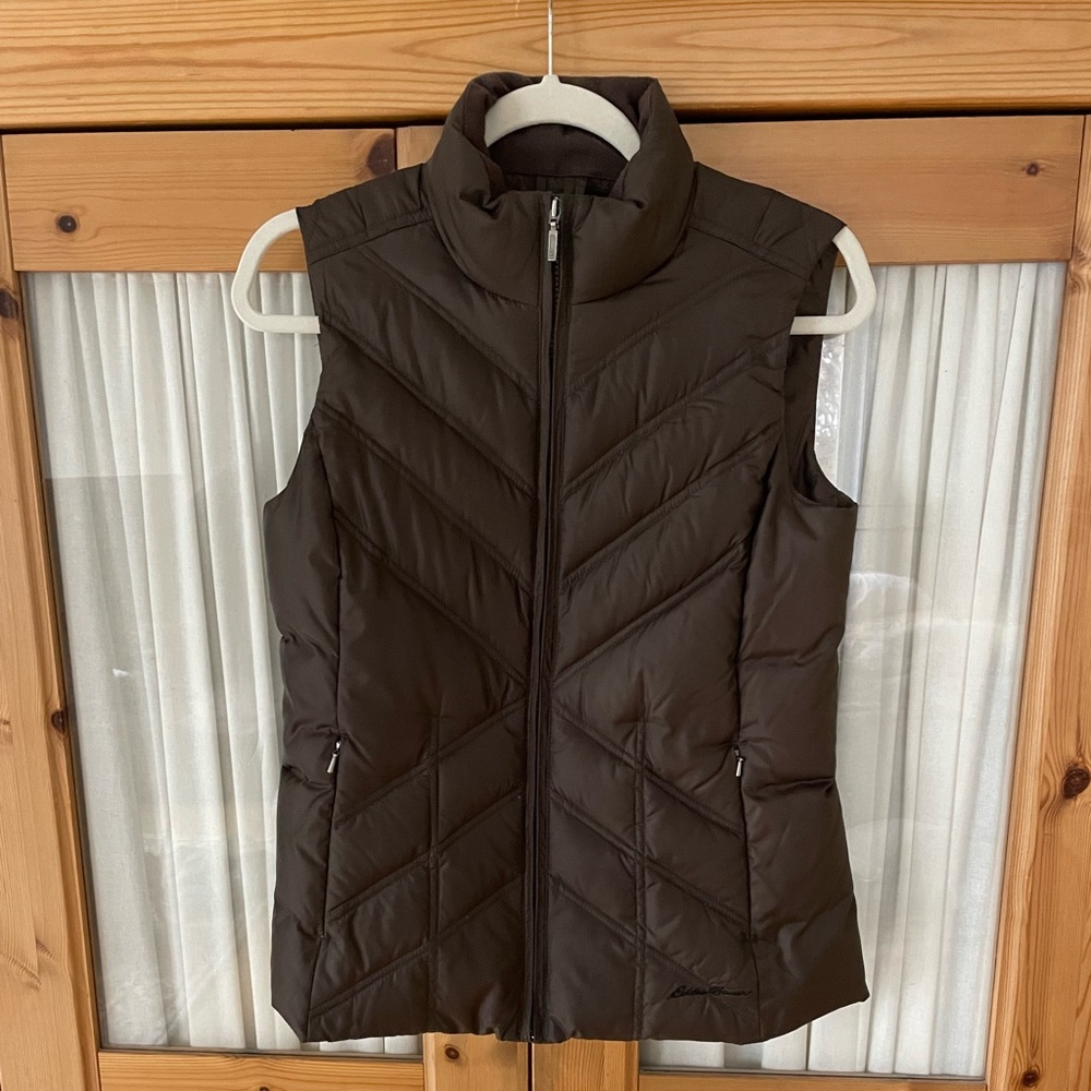 Eddie Bauer Brown Quilted Puffer Vest